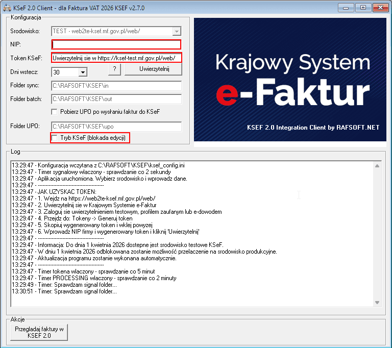 KSeF Client — ustawienia uwierzytelnienia
