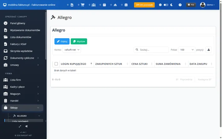 Integracje e-commerce online — zamówienia Allegro i WooCommerce w Mobilna Faktura