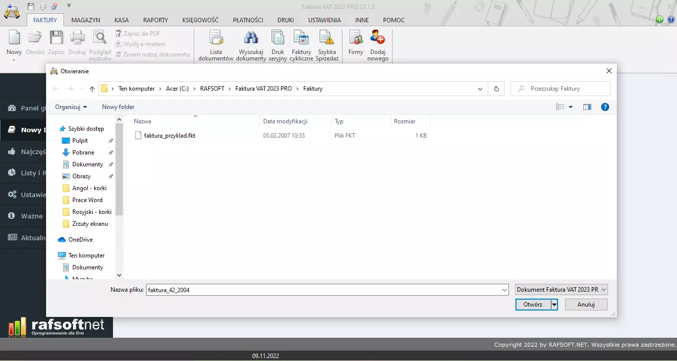 Otwieranie dokumentu