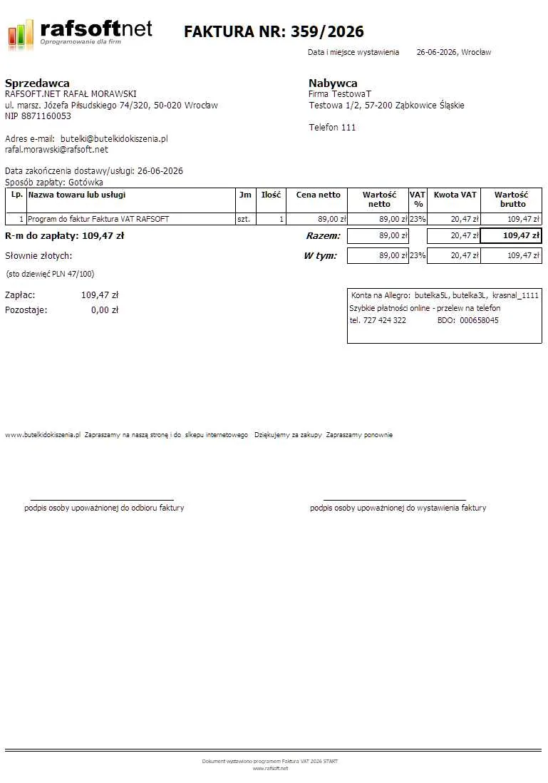 Faktura VAT – Styl 3