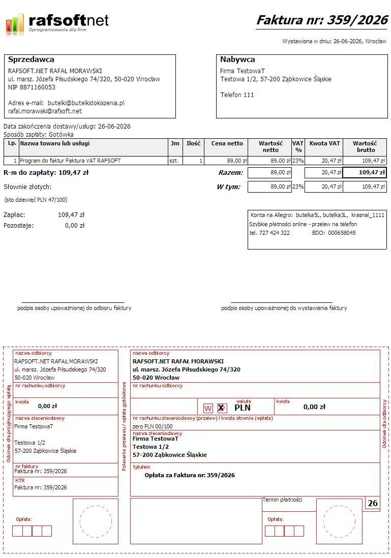 Faktura VAT – Styl 4
