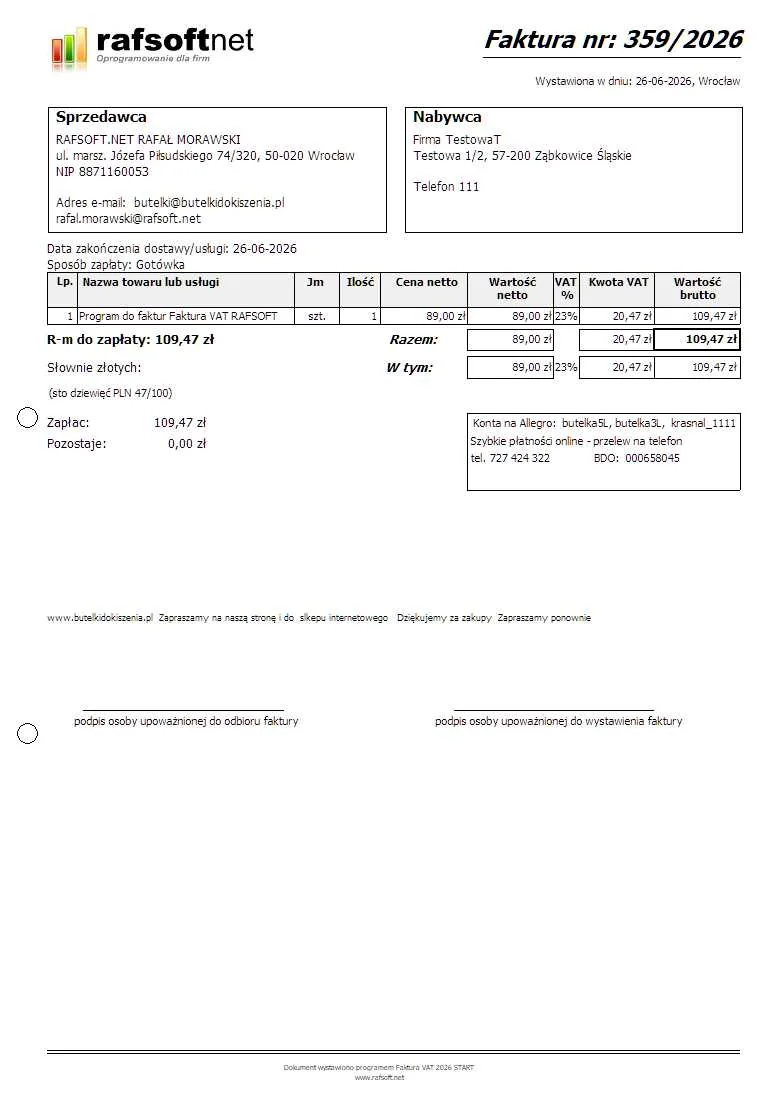 Faktura VAT – Styl 5
