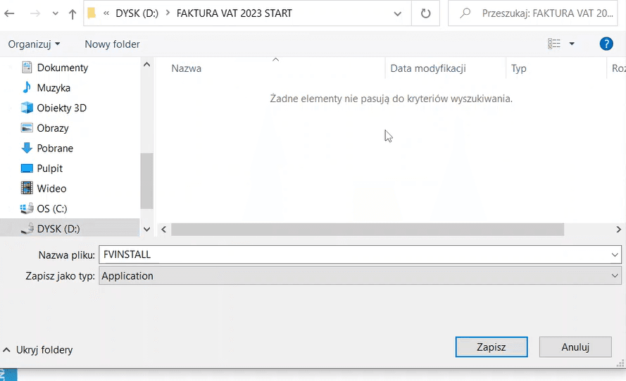 Select the application Faktura vat start