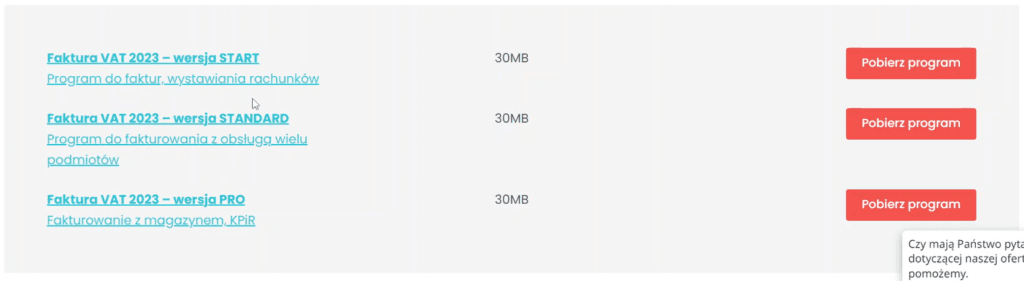 W uzyskanym panelu jeszcze raz wybierz wersję