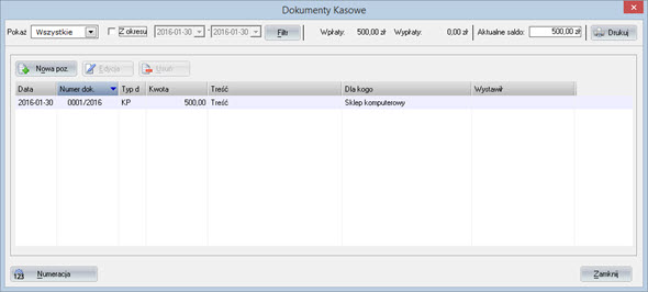 Printing cash reports - Invoicing software