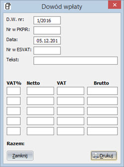 Company forms - Proof of payment - Invoicing
