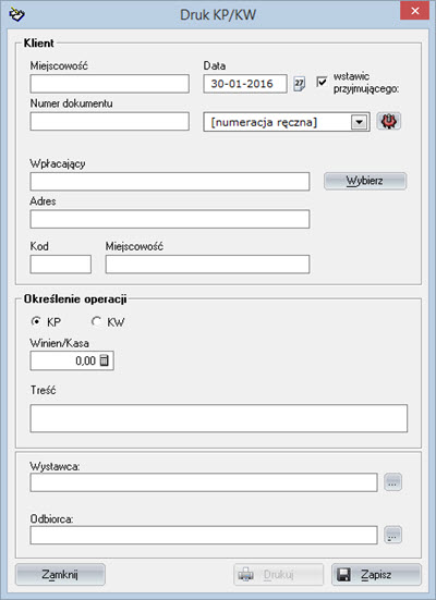 Printing cash reports - Invoicing software