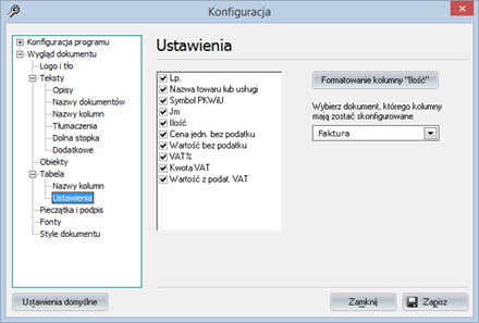 Basic - Document appearance - Invoice program