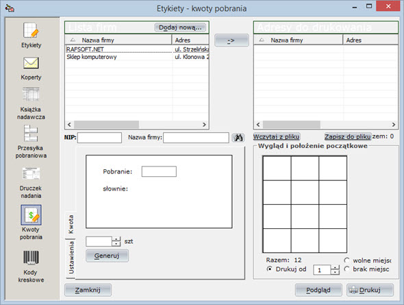 Postforms - Withdrawal amounts - Invoicing system