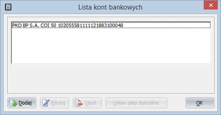 Dictionaries - List of Accounts - Invoice Writer