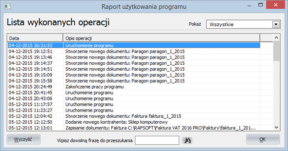 Statistics - Program Report - Invoices Program