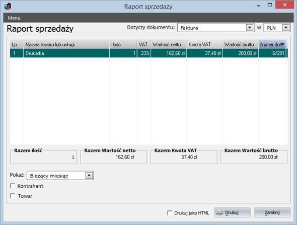 Accounting - Company documentation - Sales report - VAT invoice program