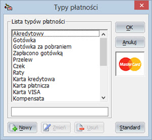 Dictionaries - Payment methods - VAT invoicing software