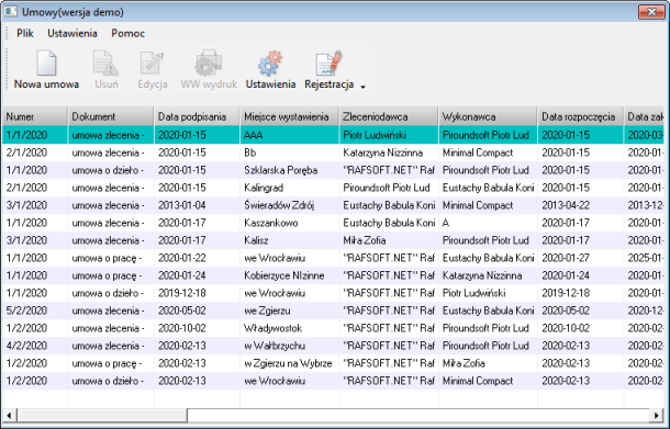 Contract software