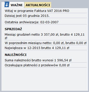 Components of the program - Home screen - The best invoicing program