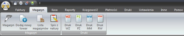 Components of the program - Toolbar - Invoicing program