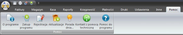 Program components - Toolbar - Program invoice
