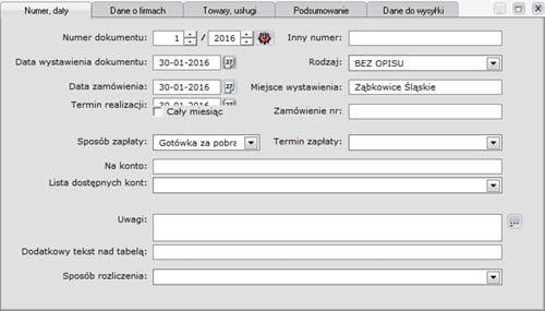 Invoices - Document - New Order Document - Forms - Invoice Program