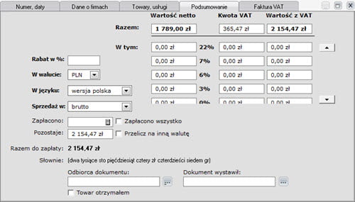 Invoices - Document - Creating a new sales document - forms - Invoice generator
