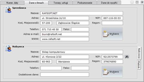 Invoices - Document - New order document - forms - Tax invoice