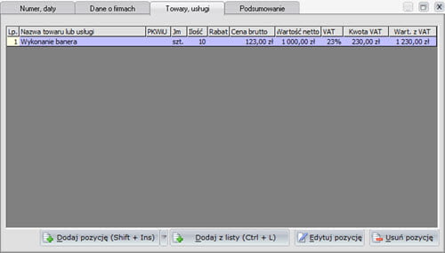 Invoices - Document - New purchase document - forms - Invoicing software
