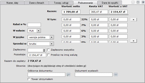Invoices - Document - New Order Document - Forms - Invoicing Program
