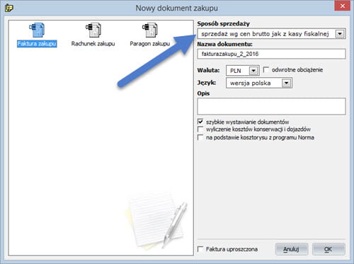 Document - New Purchase Document - Invoicing Software