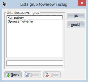 Group names - Invoicing software