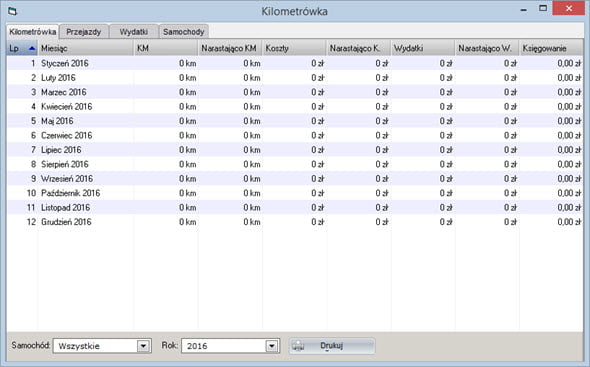 Mileage allowance - Invoice program