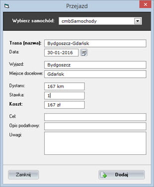 Mileage allowance - VAT invoices software