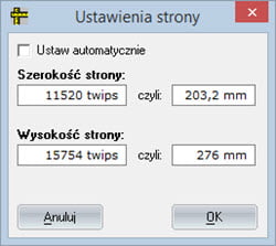 Page Size Configuration