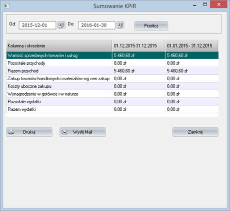 Revenue and expense ledger - Invoicing program