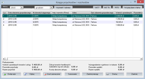 Revenue and expense ledger - A good invoicing program