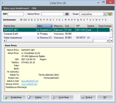 Editing of company groups/products - The best invoicing program