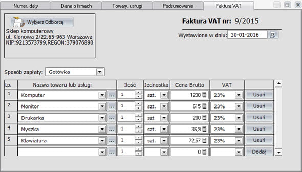 Quick invoicing - VAT invoicing software