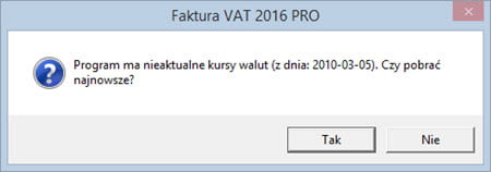 Exchange rates - Invoicing program