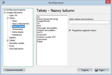 Basic - Document appearance - Invoicing