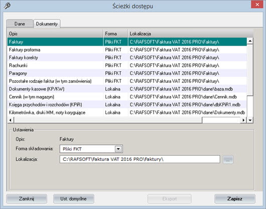 Basic - Program configuration - Invoicing software