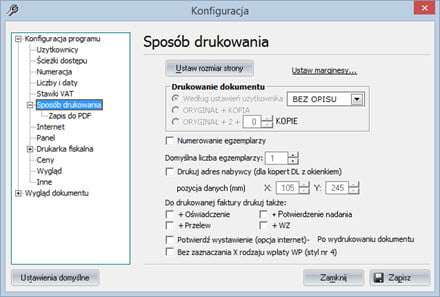 Basic - Program configuration - Invoice program