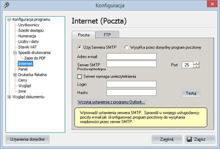 Basic - Program configuration - Invoice program